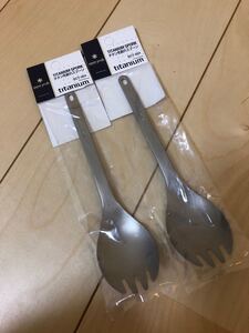 snowpeakスノーピークのチタン製カトラリー 先割れスプーン2個セット新品