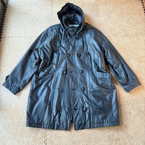 11/26迄の最終価格 80s90sビンテージ【モーターサイクルレザーコート・モッズパーカー】黒・牛革・ユーロミリタリー風