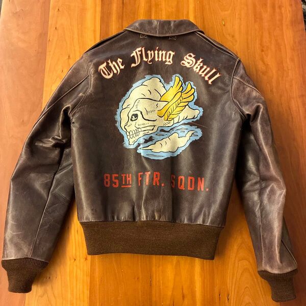 バズリクソン A-2 フライトジャケット 85th FTR. SQDN. The Flying Skull