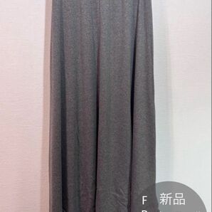 新品 S-3XLまで対応 さらてろ ウエストゴム ロング丈スカート チャコール