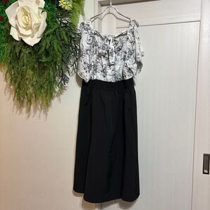 5L 花柄オフショルダーワンピース