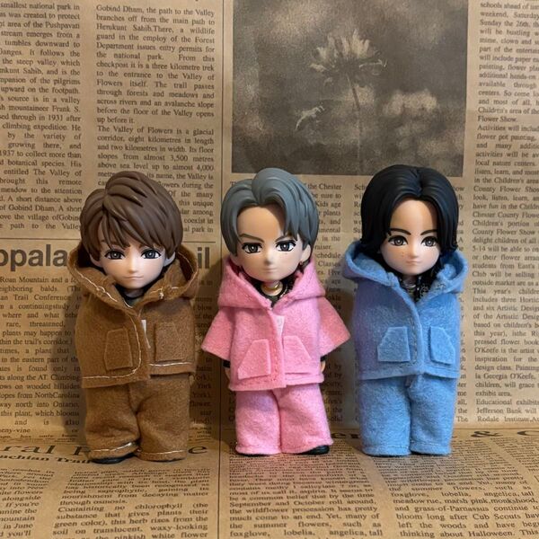 フィギュア用衣装 パーカースウェット風上下セット 3人分セット Number_i 平野紫耀 岸優太 神宮寺勇太