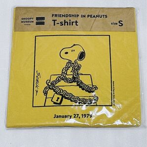 ユニセックスS スヌーピーミュージアム六本木限定 Tシャツ イエロー 未使用 おまけ SNOOPYin銀座2019クリアファイル