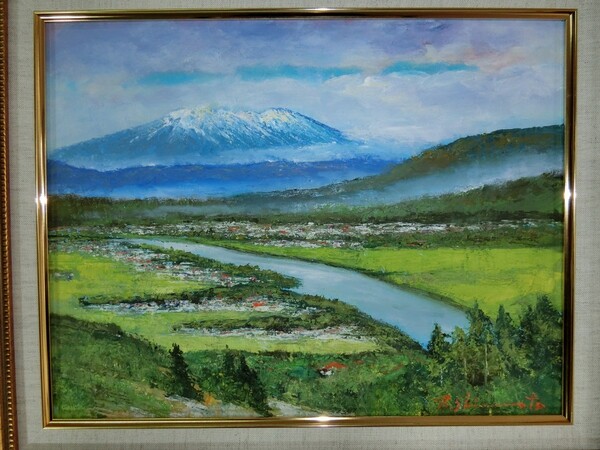 真作保証【ART】島本良平真筆(千曲川眺望)6号