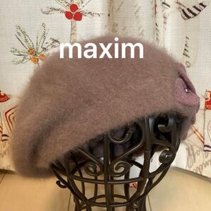 maxim マキシン アンゴラ ベレー レディース 日本製 バイオレット