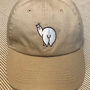 完売品 アルパカ雑貨 sunokko design アルパカのおしり キャップ ベージュ ユニセックス