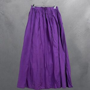 Discoat ディスコート フレアロングスカート 紫 パープル Fサイズ マキシ丈 ウエストゴム ロングスカート カラー