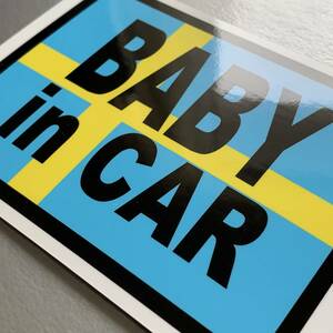 BS●スウェーデン国旗BABY in CARステッカー●車 カーステッカー 北欧 グッズ 屋外耐候耐水シール ボルボ に BABY on board_ EU