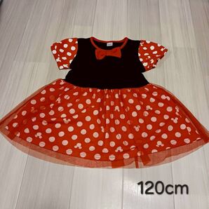 【子供服】120cm ミニーマウスデザインワンピース