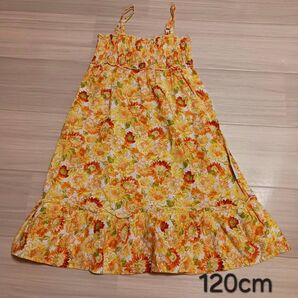 【子供服】120cm ひまわり柄のワンピース