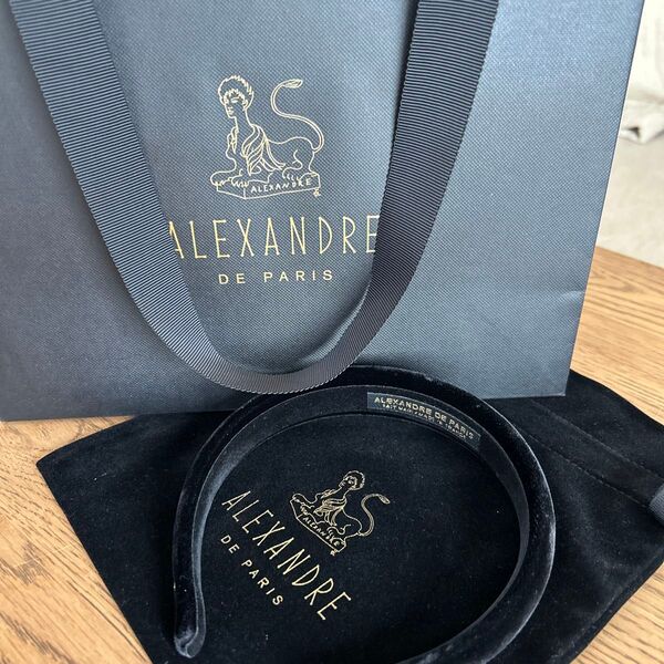 【正規品】アレクサンドルドゥパリ カチューシャベロア黒2.5cm ALEXANDRE DE PARIS
