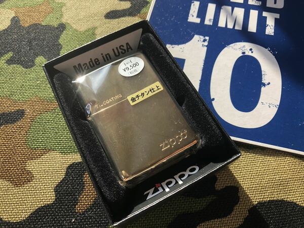 ●新品●金チタン加工とロゴだけの非常にこだわりのあるシンプルなゴールドジッポーライター mercismith2zippo #200金チタン#A