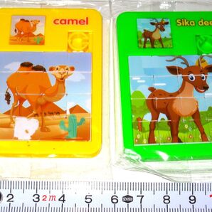 【アニマル スライド パズル ラクダ シカ】鹿 子供 子ども 知育玩具 動物 カラフル 生物 おもちゃ スライダー 幼児 小学生