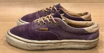 【7-1/2】80'S Vintage ヴィンテージ オリジナル バンズ VANS 革張り 無地 Suede Era Purple USA製 スエード エラ パープル 紫 MV14_画像3