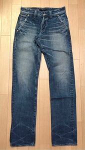 [Johnbull]USED Johnbull used processing Denim pants Denim Pants jeans Jeans indigo zipper slim 11104 is siS 661