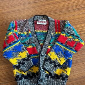 kids アクリルカーディガン made in usa マルチカラー