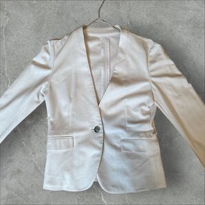 グリーンレーベル ノーカラージャケット ベージュ 36 M オフィスカジュアル