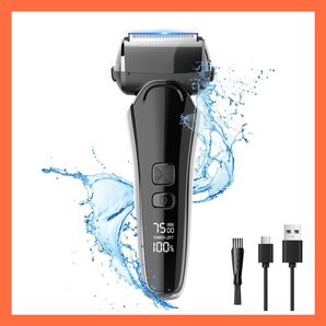 メンズシェーバー 電気シェーバー 3連密着ブレード Type-c充電式 残量表示