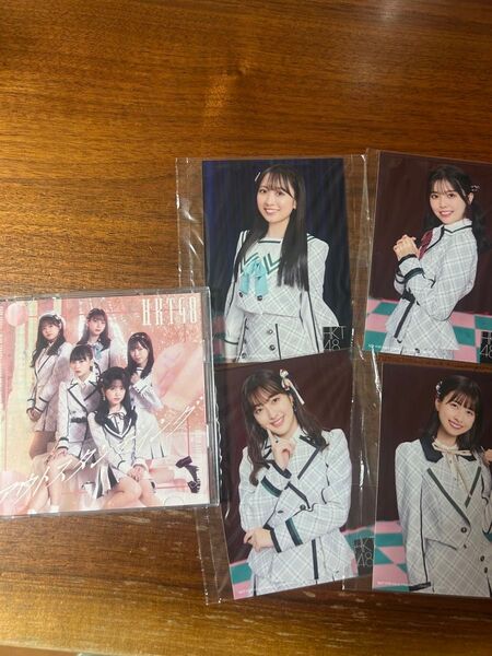 HKT48 アウトスタンディング タイプA CD & DVD 生写真4枚セット