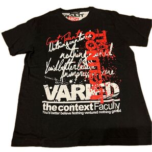 the context Faculty Tシャツ VARIED プリント 黒 赤 白 ストリート