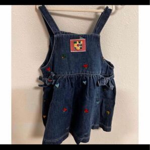 レトロ ヴィンテージ ミキハウス デニム ジャンバースカート