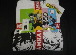 即決◆僕のヒーローアカデミア◆上下セット【L】新品タグ付き　メンズサイズ　ヒロアカ　半袖Tシャツ+ハーフパンツ　ルームウェア◆