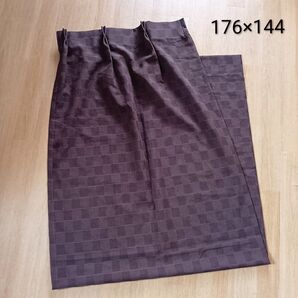 日本製 ブラインド レース カーテン ブラウン 焦げ茶 市松模様