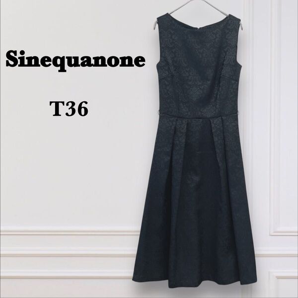 美品【シネカノン】ジャガード織 ワンピース ダマスク柄 フランス 花柄 結婚式