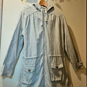 on the couch ジップアップ ロング パーカー M グレー