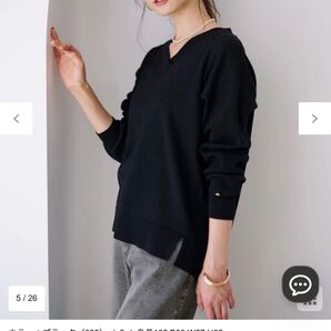 エニィスィス 新品 【ウールブレンドシリーズ】フロント切替Vネック ニット