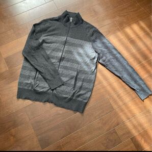 APT.9 グレー ストライプ カーディガン Lサイズ ゴルフ