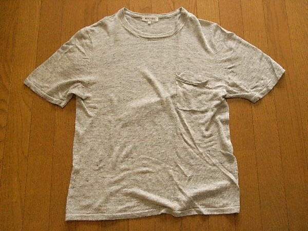 THE SHOP TK（タケオキクチ）かっこいい半袖Tシャツ　ニット地　淡いグレー系　サイズL