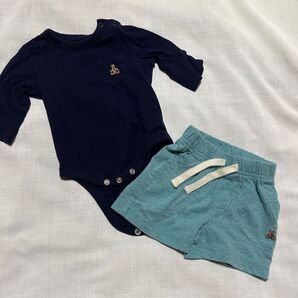 Baby GAP ネイビー 長袖ロンパース 0-3ヶ月ショートパンツ3-6ヶ月