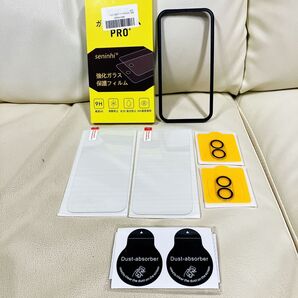 2枚+2枚 iPhone16 ガラスフィルム カメラフィルム ガイド枠付き