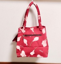 CERVE/宮井《和風手提げバッグ》底幅広・濃ピンク色　ミニポーチ付き_画像2