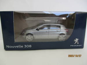 ★最後★PEUGEOT プジョー Nouvelle 308 ヌーベル308★ミニカー★銀（シルバーメタ）★NOREVノレブ社製★新品・未使用★1/64スケール★