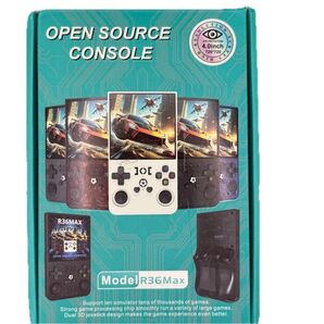 限定特価 OPEN SOURCE CONSOLE R36Max 4.0インチ 720x720 携帯ゲーム機 64GB クリアブルー