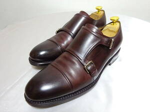 BALLY Bally cap tu double monk strap shoes business shoes leather shoes bar gun ti-ITALY made US7.5 25.5cm