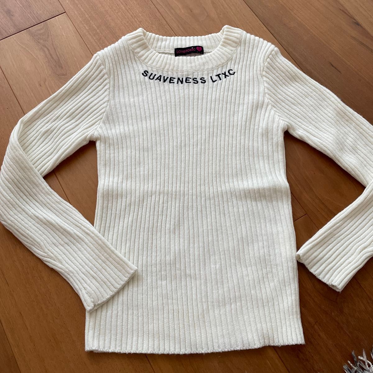 lovetoxic ラブトキシック リブニットセーター ホワイト140