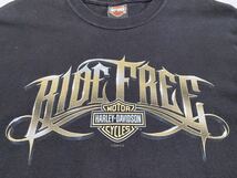 中古美品　HARLEY DAVIDSON◆TULSA,OK RIDE FREE◆Tシャツ/M/コットン_画像2