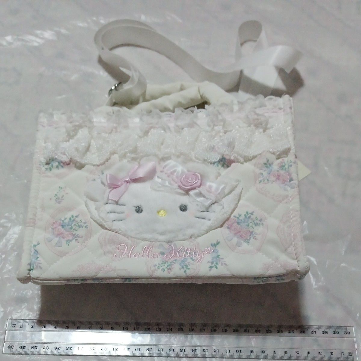 サンリオ ハローキティ ホワイトフリル ツーウェイショルダーバッグ トートバッグ 手提げ