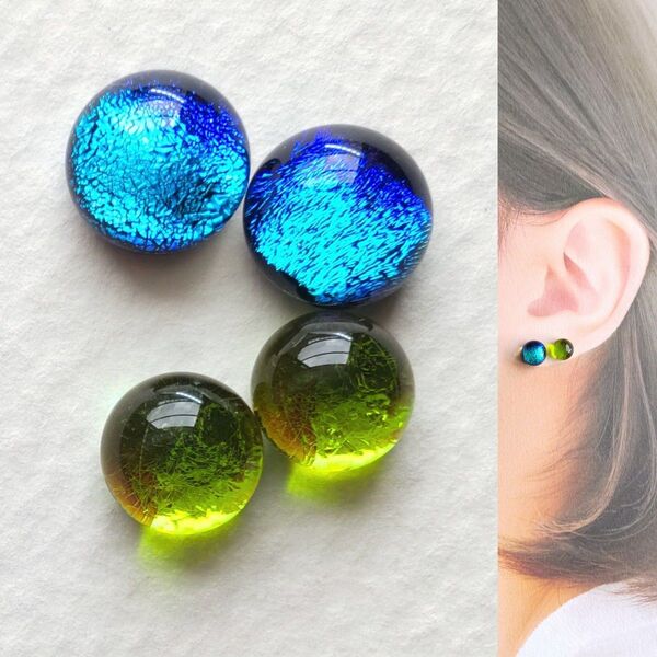 【21G/18G/16G】サージカルステンレスピアス イヤリング ボディピアス ガラスナギット2ペア No.731