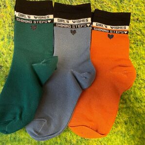 靴下 3足セット ソックス 女の子 ガールズ GIRL'S WISHES SHINING STEPS 19〜24cm