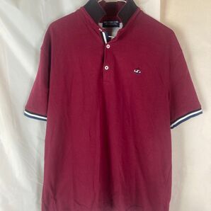 CREATION CUBE ポロシャツ 半袖 バーガンディ 刺繍ロゴ