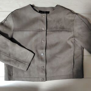 ZARA BASIC ザラベーシック スエード調ジャケット ノーカラー