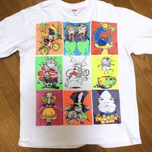 【新品 未着用】 choose me アリスマルチプリント T-shirt L Tシャツ Supreme 希少 白 不思議の国のアリス チェシャ猫プリントTシャツ