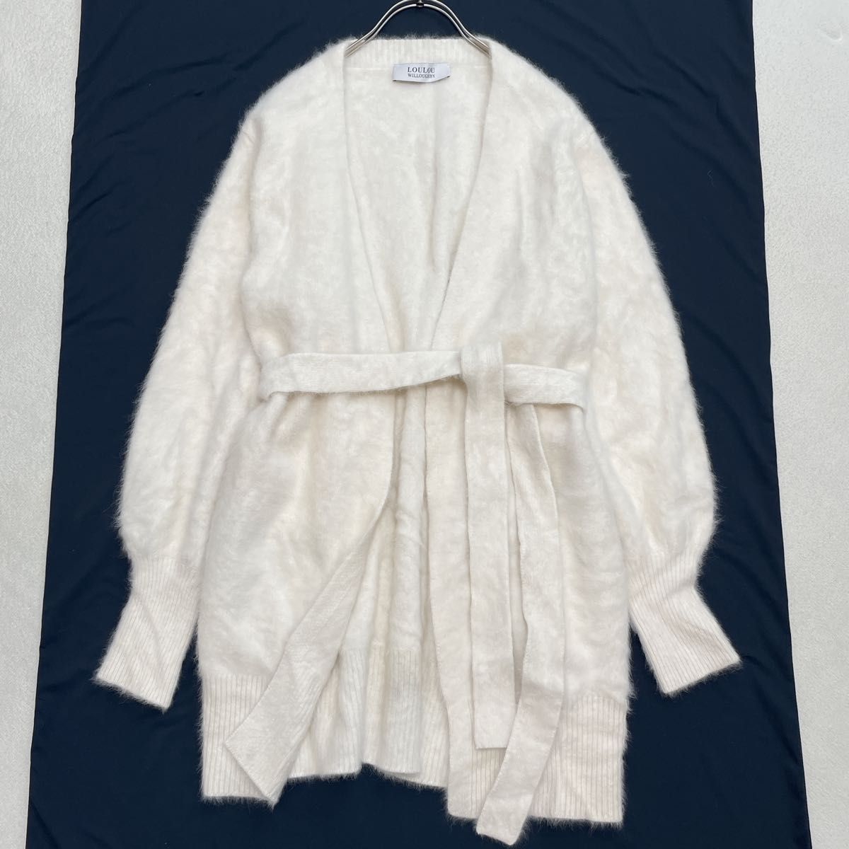 22ss ルルウィルビー 2 M WOOLカシミヤローブ ベルテッドコート シャギー コーディガン 羽織り