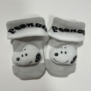 【最安価格】スヌーピー ベビーソックス 新生児用 グレー