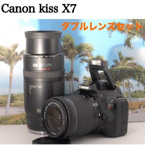 お値下げしました!【新品級シャッター数】Canon kiss X7 ダブルレンズ 動作良好◎ 初心者おすすめ