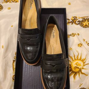 Clarks Collection レザークロコ型押し ブラック【超美品】(イギリスブランド)